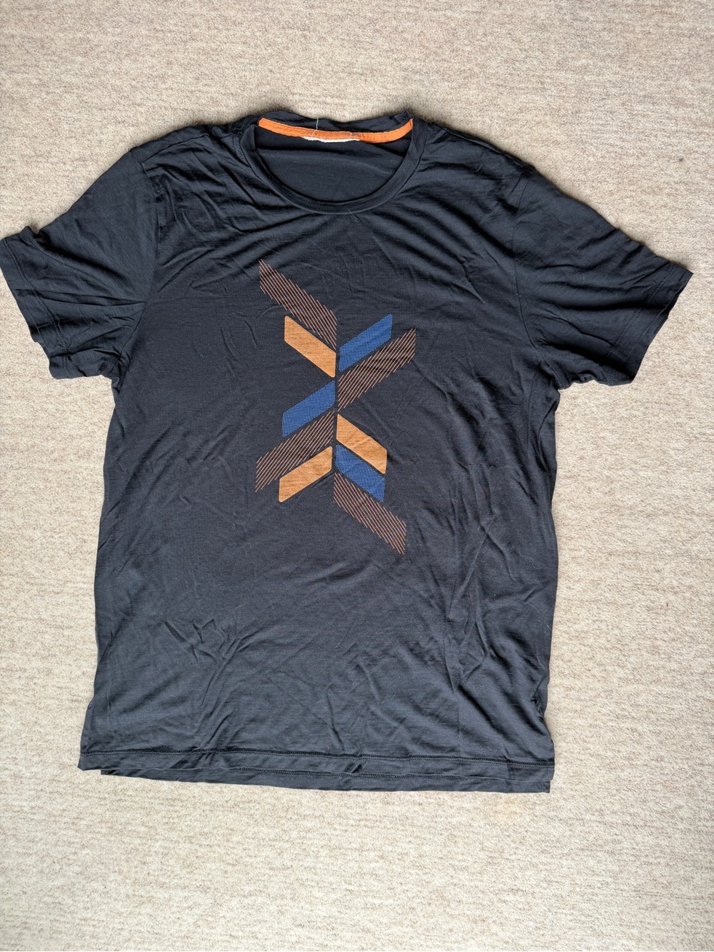 Men's icebreaker merino Black Graphic Crew Neck T-Shirt